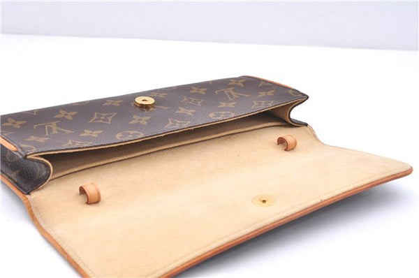 Authentic Louis Vuitton Monogram Pochette Twin GM Shoulder Bag M51852 LV 3868E