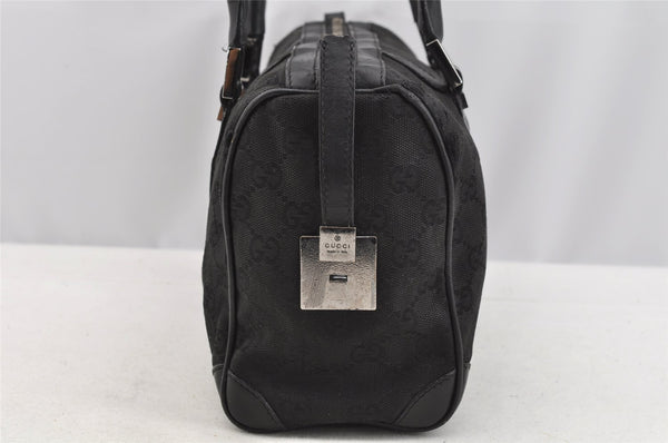 Authentic GUCCI Shoulder Hand Bag Purse GG Canvas Leather 30458 Black 3868I