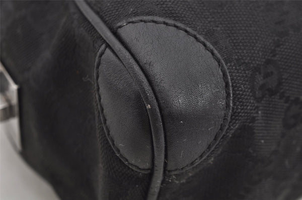 Authentic GUCCI Shoulder Hand Bag Purse GG Canvas Leather 30458 Black 3868I
