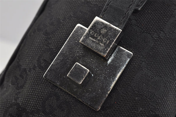 Authentic GUCCI Shoulder Hand Bag Purse GG Canvas Leather 30458 Black 3868I