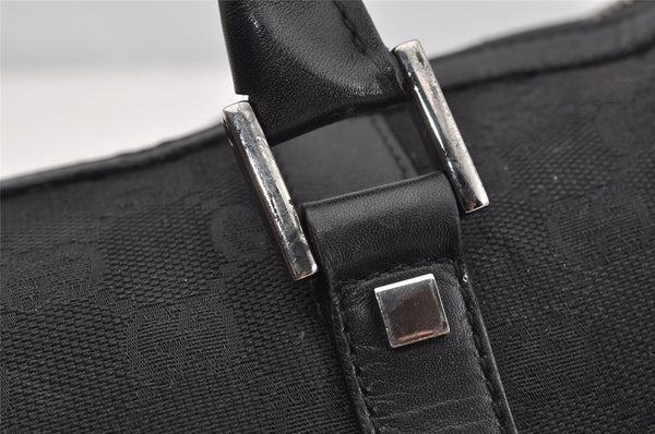 Authentic GUCCI Shoulder Hand Bag Purse GG Canvas Leather 30458 Black 3868I