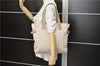 Authentic CHANEL New Travel Line Shoulder Tote Bag Nylon Leather Beige 3869D