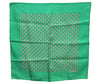 Authentic HERMES Petit Carre 40 Scarf Handkerchief Owl Motif Silk Green 3871E