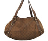 Authentic GUCCI Abbey Shoulder Tote Bag GG Suede Leather 130736 Brown 3871I