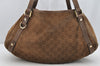 Authentic GUCCI Abbey Shoulder Tote Bag GG Suede Leather 130736 Brown 3871I