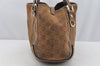 Authentic GUCCI Abbey Shoulder Tote Bag GG Suede Leather 130736 Brown 3871I
