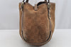 Authentic GUCCI Abbey Shoulder Tote Bag GG Suede Leather 130736 Brown 3871I