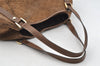 Authentic GUCCI Abbey Shoulder Tote Bag GG Suede Leather 130736 Brown 3871I