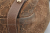 Authentic GUCCI Abbey Shoulder Tote Bag GG Suede Leather 130736 Brown 3871I