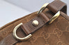 Authentic GUCCI Abbey Shoulder Tote Bag GG Suede Leather 130736 Brown 3871I