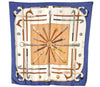 Authentic HERMES Carre 90 Scarf "CANNES & POMMEAUX" Silk Navy Blue 3874I