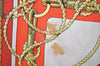 Authentic HERMES Carre 90 Scarf "CHATEAUX D'ARRIERE" Silk Orange 3875I