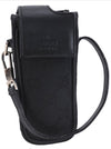 Authentic GUCCI Vintage Hand Pouch Purse GG Canvas Leather Black 3876E