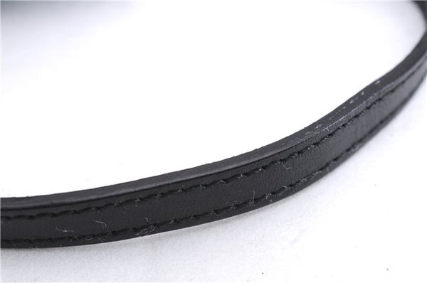 Authentic GUCCI Vintage Hand Pouch Purse GG Canvas Leather Black 3876E