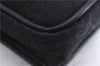 Authentic GUCCI Vintage Hand Pouch Purse GG Canvas Leather Black 3876E