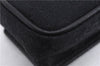 Authentic GUCCI Vintage Hand Pouch Purse GG Canvas Leather Black 3876E