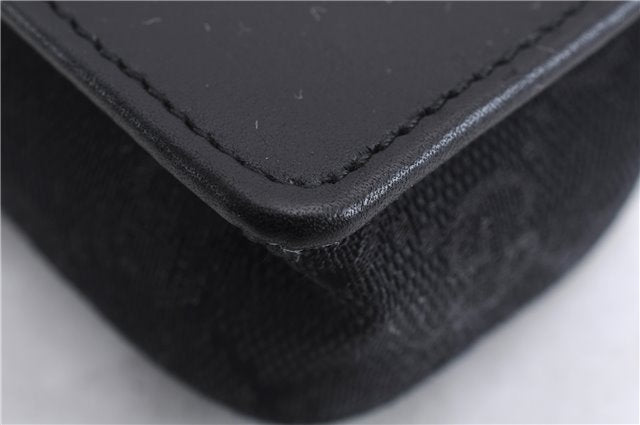 Authentic GUCCI Vintage Hand Pouch Purse GG Canvas Leather Black 3876E