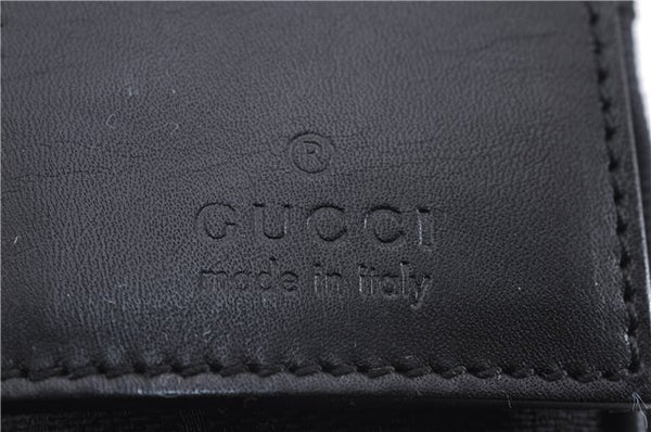 Authentic GUCCI Vintage Hand Pouch Purse GG Canvas Leather Black 3876E