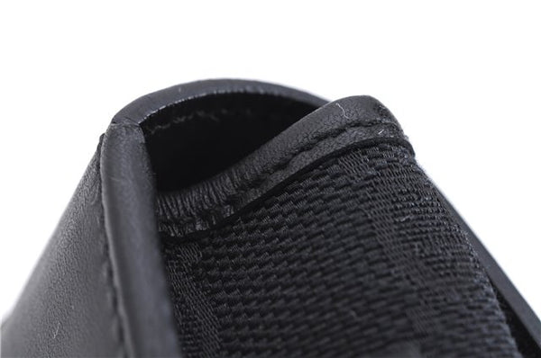 Authentic GUCCI Vintage Hand Pouch Purse GG Canvas Leather Black 3876E