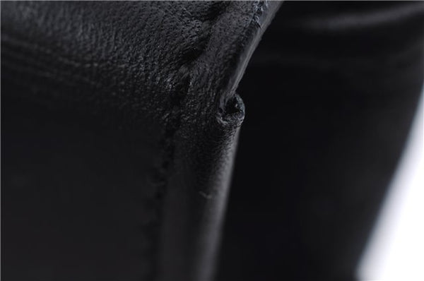 Authentic GUCCI Vintage Hand Pouch Purse GG Canvas Leather Black 3876E