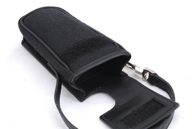 Authentic GUCCI Vintage Hand Pouch Purse GG Canvas Leather Black 3876E