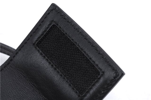 Authentic GUCCI Vintage Hand Pouch Purse GG Canvas Leather Black 3876E