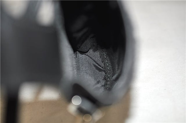 Authentic GUCCI Vintage Hand Pouch Purse GG Canvas Leather Black 3876E