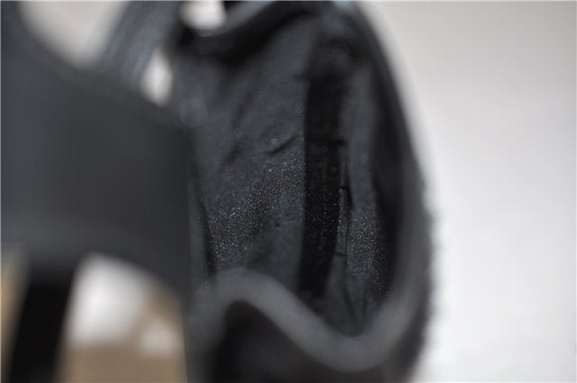 Authentic GUCCI Vintage Hand Pouch Purse GG Canvas Leather Black 3876E