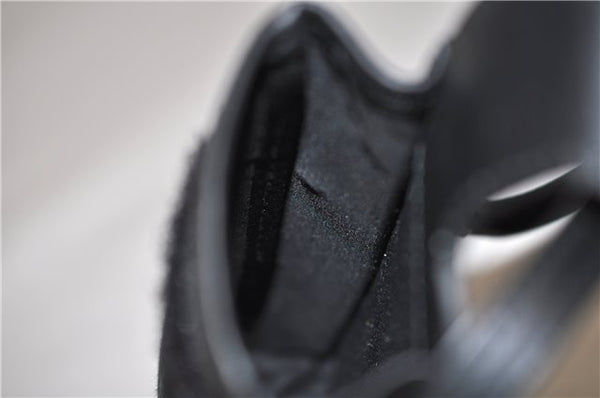 Authentic GUCCI Vintage Hand Pouch Purse GG Canvas Leather Black 3876E