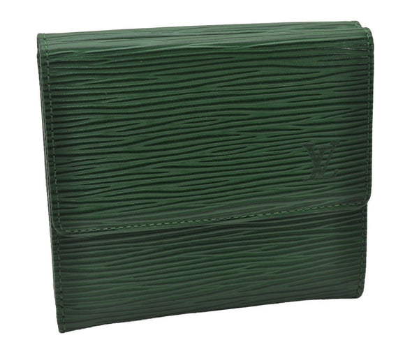 Auth Louis Vuitton Epi Porte Monnaie Billets Cartes Credit Wallet Green LV 3876I