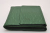 Auth Louis Vuitton Epi Porte Monnaie Billets Cartes Credit Wallet Green LV 3876I