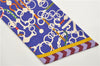 Authentic HERMES Maxi Twilly Scarf "MORS ET TRESSE" Silk Blue Purple 3877E