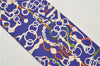 Authentic HERMES Maxi Twilly Scarf "MORS ET TRESSE" Silk Blue Purple 3877E