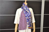 Authentic HERMES Maxi Twilly Scarf "MORS ET TRESSE" Silk Blue Purple 3877E