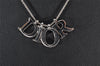 Authentic Christian Dior Vintage Silver Tone Chain Necklace CD 3877I