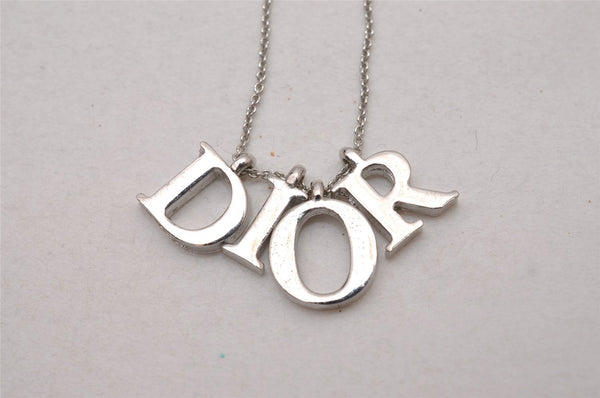 Authentic Christian Dior Vintage Silver Tone Chain Necklace CD 3877I