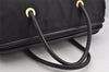 Authentic CELINE Vintage Shoulder Hand Tote Bag Nylon Leather Black 3878I