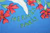 Authentic HERMES Carre 90 Scarf "LA PRAIRIE" Silk Blue 3884E