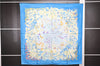 Authentic HERMES Carre 90 Scarf "LA PRAIRIE" Silk Blue 3884E