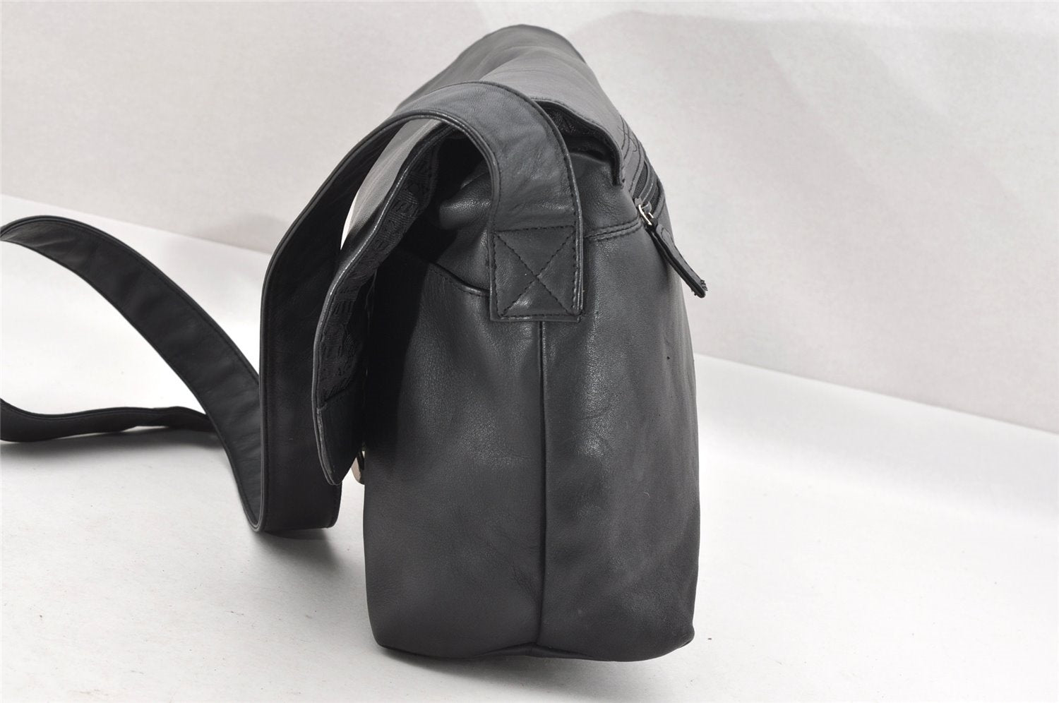Authentic PRADA Vintage Leather Nappa Shoulder Cross Body Bag Purse Black 3885I