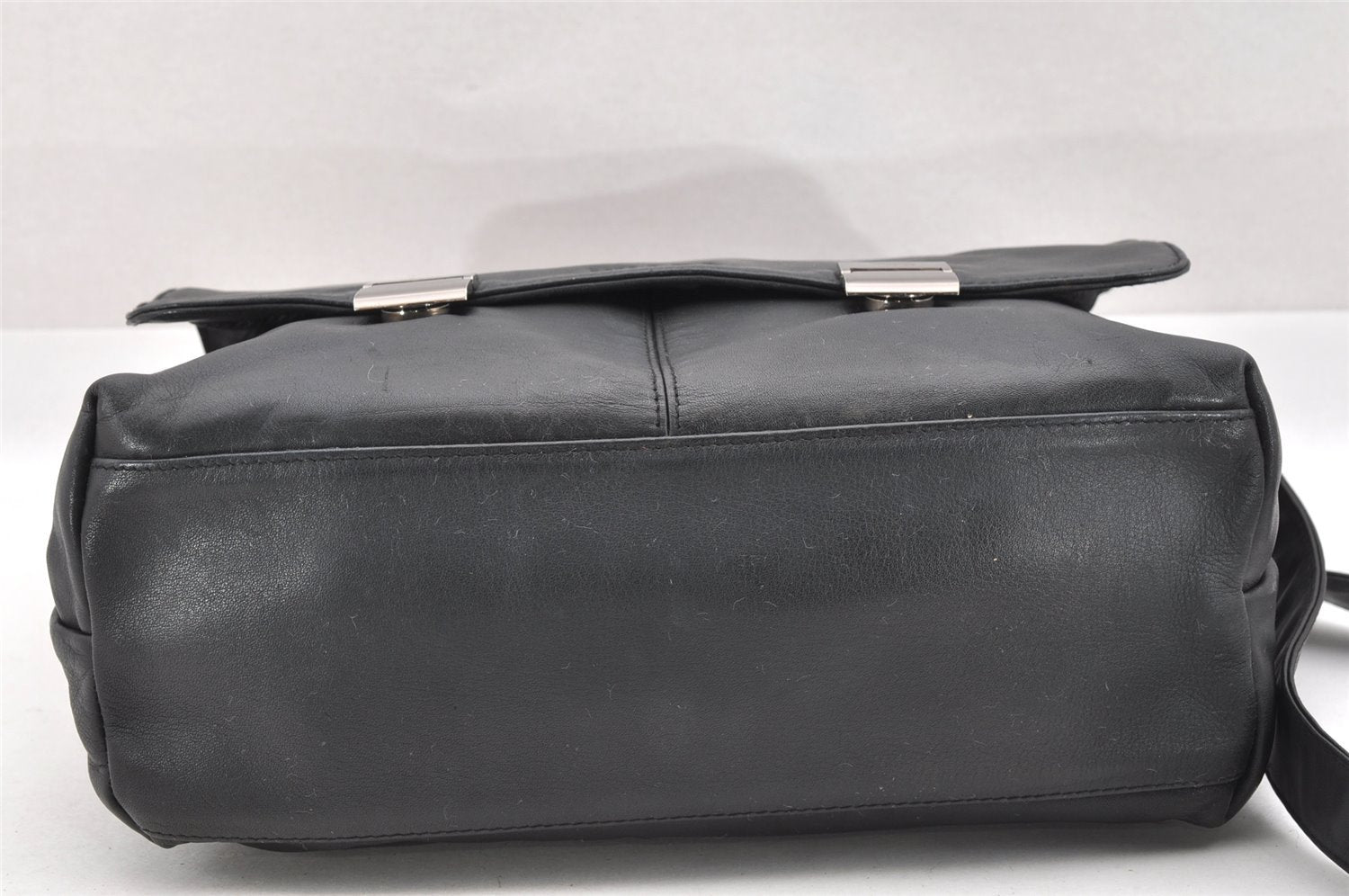 Authentic PRADA Vintage Leather Nappa Shoulder Cross Body Bag Purse Black 3885I