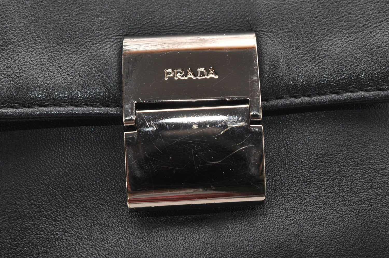 Authentic PRADA Vintage Leather Nappa Shoulder Cross Body Bag Purse Black 3885I