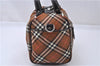 Authentic BURBERRY BLUE LABEL 2Way Check Hand Shoulder Bag Nylon Brown 3886F