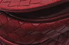 Authentic BOTTEGA VENETA Intrecciato Leather Shoulder Cross Body Bag Red 3886I