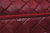 Authentic BOTTEGA VENETA Intrecciato Leather Shoulder Cross Body Bag Red 3886I