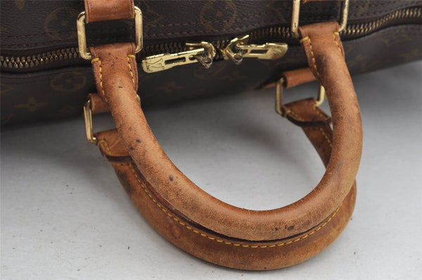 Authentic Louis Vuitton Monogram Keepall Bandouliere 45 M41418 Boston Bag 3888I