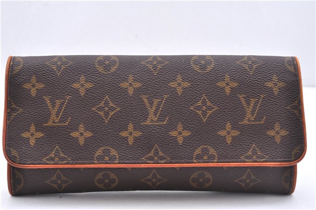 Authentic Louis Vuitton Monogram Pochette Twin GM Shoulder Bag M51852 LV 3891E