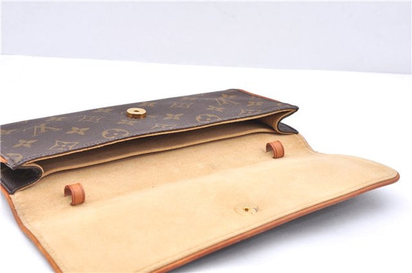 Authentic Louis Vuitton Monogram Pochette Twin GM Shoulder Bag M51852 LV 3891E