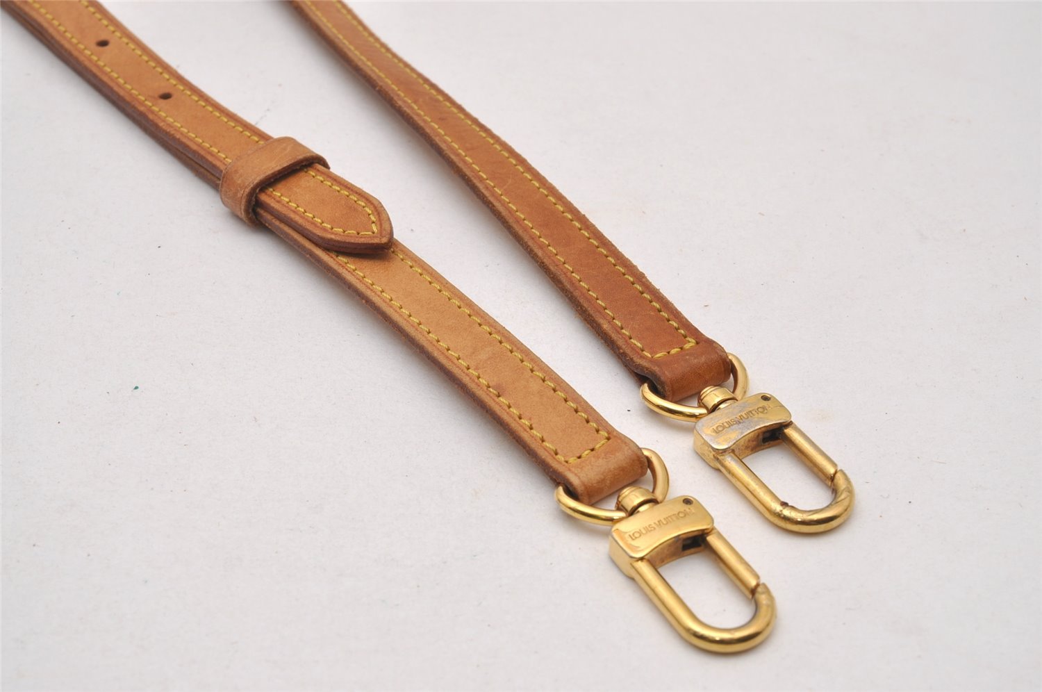 Authentic Louis Vuitton Leather Shoulder Strap Beige 41.7-48.4