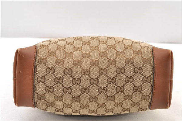 Auth GUCCI Web Sherry Line Shoulder Bag GG Canvas Leather 337598 Brown 3892F